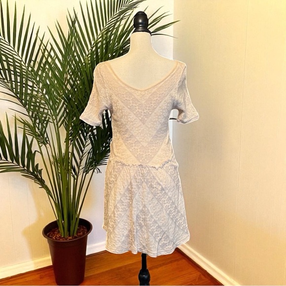 FREE PEOPLE Cream Lace Textured Fit & Flare Mini Dress – Size M - Picture 4 of 16